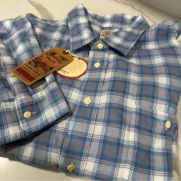 Faherty Other - Faherty Men's Blue Harbor Bristol Plaid Shirt tropical cotton shirt size XXL NWT